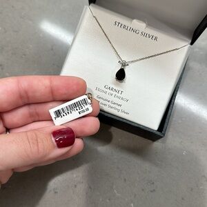 Garnet Sterling Silver Necklace